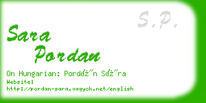 sara pordan business card